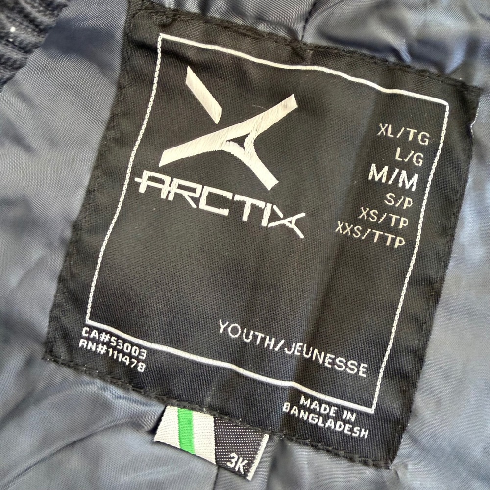 NWT Arctix Youth Insulated Bib Overalls Black Snow Ski Pants Size Medium - Picture 3 of 8